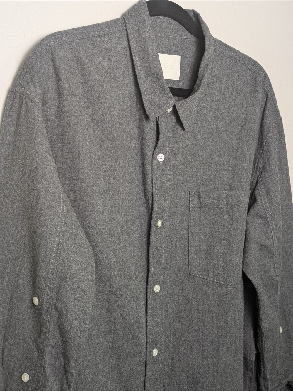 Citizens Of Humanity Kayla L Washed Grey Long-Sleeve Button-Down Shirt Utility